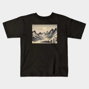 Mountain Trees Camp Vintage Since Established River Kids T-Shirt